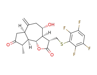 (3S,3aR,4S,6aR,9S,9aR,9bR)-4-Hydroxy-9-methyl-6-methylene-3-(2,3,5,6-tetrafluoro-phenylsulfanylmethyl)-octahydro-azuleno[4,5-b]furan-2,8-dione